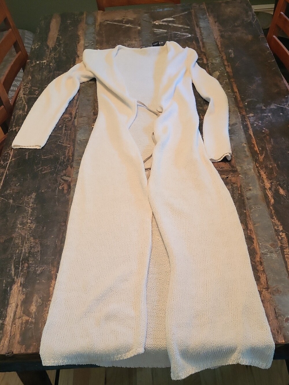 Moda International Cream Knit Open Cardigan